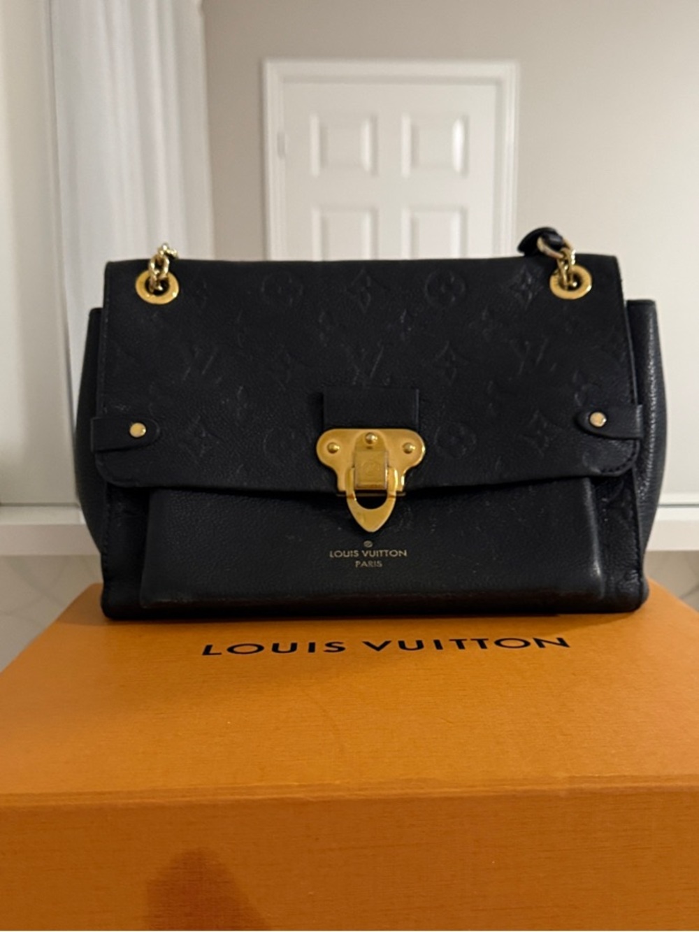 Louis Vuitton Vavin PM Black Monogram Empreinte Leather with Gold Hardware